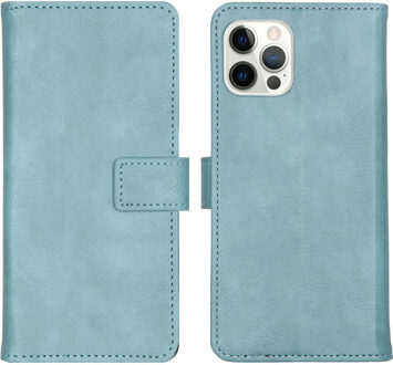 Imoshion iPhone 12 hoesje bookcase - iPhone 12 Pro hoesje bookcase - iPhone 12 wallet case - hoesje iPhone 12 bookcase - hoesje iPhone 12 Pro bookcase - iPhone 12 Pro wallet case - Kunstleer - Lichtblauw - iMoshion Luxe Lederen Bookcase