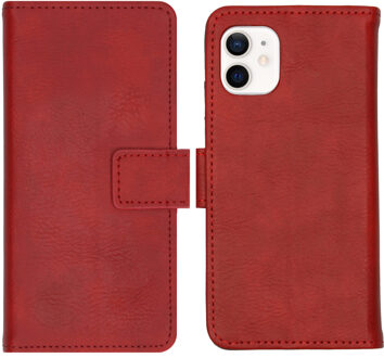 Imoshion iPhone 12 Mini hoesje bookcase - iPhone 12 Mini wallet case - hoesje iPhone 12 Mini bookcase - Kunstleer - Rood - iMoshion Luxe Lederen Bookcase