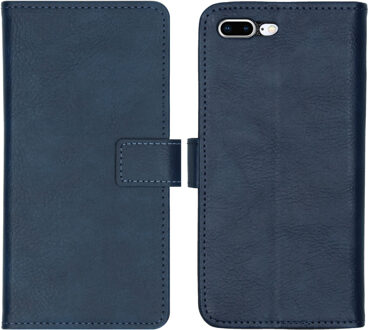 Imoshion iPhone 8 Plus hoesje bookcase - iPhone 7 Plus hoesje bookcase - iPhone 8 Plus bookcase - telefoonhoesje iPhone 8 Plus bookcase - hoesje iPhone 8 Plus bookcase - Kunstleer - Donkerblauw - iMoshion Luxe Lederen Bookcase