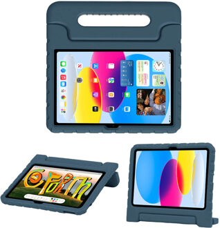 Imoshion Kidsproof Backcover met handvat voor de Apple iPad 11 (2025) 11 inch A16 / iPad 10 (2022) 10.9 inch - Donkerblauw
