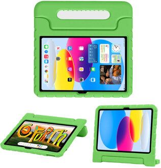 Imoshion Kidsproof Backcover met handvat voor de Apple iPad 11 (2025) 11 inch A16 / iPad 10 (2022) 10.9 inch - Groen