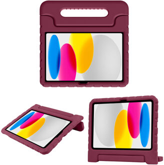 Imoshion Kidsproof Backcover met handvat voor de Apple iPad 11 (2025) 11 inch A16 / iPad 10 (2022) 10.9 inch - Velvet Plum Donkerrood
