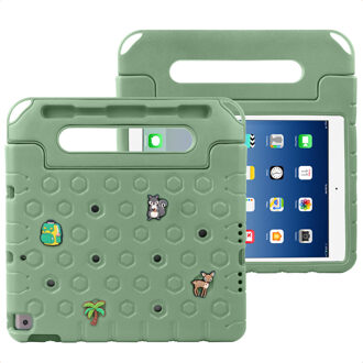 Imoshion Kidsproof tablethoes met afneembare dolls voor de Apple iPad 9 (2021) 10.2 inch / iPad 8 (2020) 10.2 inch / iPad 7 (2019) 10.2 inch - Olive Green Groen