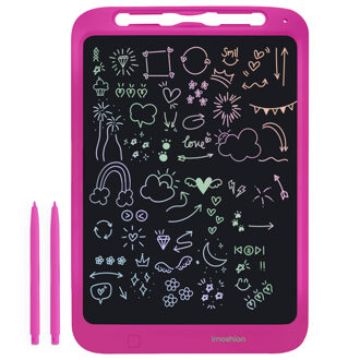 Imoshion LCD Tekentablet voor kinderen - Met kleurenscherm en 2 pennen - Hot Pink Roze - One size