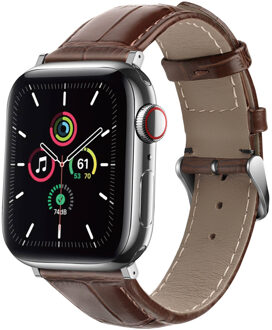 Imoshion Lederen krokodil bandje voor de Apple Watch Series 1 t/m 9 / SE (38/40/41 mm) | Series 10 / 11 (42 mm) - Bruin - 41 mm