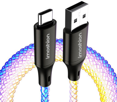Imoshion Lichtgevende Snellaadkabel RGB - USB-A naar USB-C kabel - 1 meter Meerkleurig - 1m