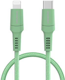 Imoshion Lightning naar USB-C kabel - Non-MFi - Gevlochten textiel - 1 meter - Groen - 1m