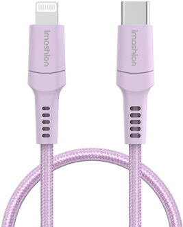Imoshion Lightning naar USB-C kabel - Non-MFi - Gevlochten textiel - 1 meter - Lila - 1m
