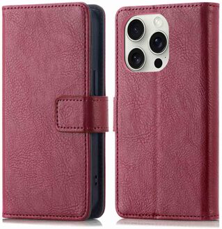 Imoshion Luxe Bookcase voor de Apple iPhone 16 Pro - Bordeaux Rood