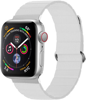 Imoshion Magnetisch lederen bandje voor de Apple Watch | 38/40/41/42 mm - Wit - 42 mm