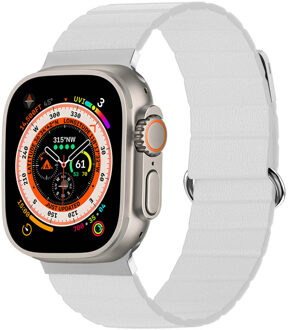 Imoshion Magnetisch lederen bandje voor de Apple Watch | 44/45/46/49 mm - Wit - 49 mm
