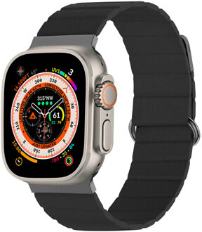 Imoshion Magnetisch lederen bandje voor de Apple Watch | 44/45/46/49 mm - Zwart - 49 mm