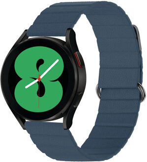 Imoshion Magnetisch lederen bandje voor de Samsung Galaxy Watch 7 40/44 mm - Blauw - 44 mm