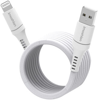 Imoshion Magnetische braided kabel - USB-A naar Lightning - 1 meter - Wit - 1m