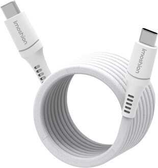 Imoshion Magnetische braided kabel - USB-C naar USB-C - 1 meter - Wit - 1m