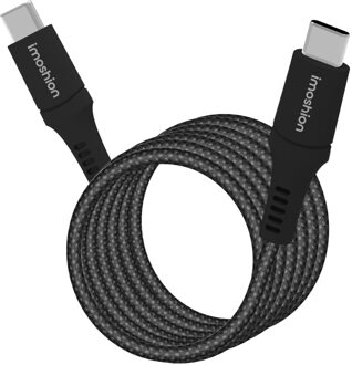 Imoshion Magnetische braided kabel - USB-C naar USB-C - 1 meter - Zwart - 1m