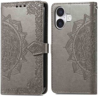 Imoshion Mandala Bookcase voor de Apple iPhone 16 - Grijs