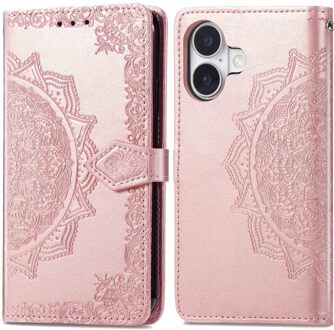 Imoshion Mandala Bookcase voor de Apple iPhone 16 - Rosé Goud