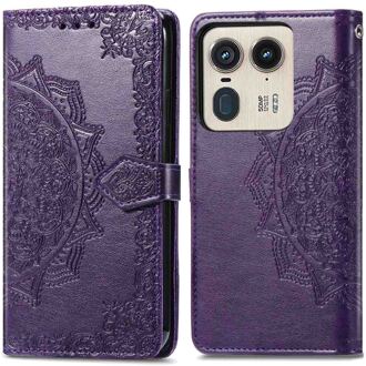 Imoshion Mandala Bookcase voor de Motorola Edge 50 Ultra - Paars