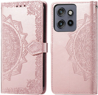 Imoshion Mandala Bookcase voor de Motorola Thinkphone 25 / Edge 50 Neo / Edge 60 Neo - Rosé Goud