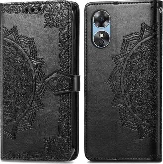 Imoshion Mandala Bookcase voor de Oppo A17 - Zwart
