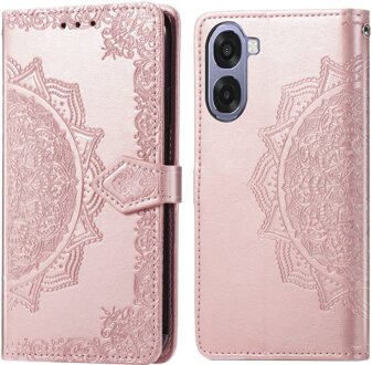 Imoshion Mandala Bookcase voor de Oppo A6x (4G/5G) - Rose Gold Rosé goud