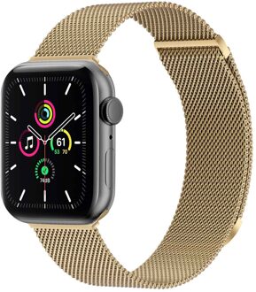 Imoshion Milanees magnetisch bandje voor de Apple Watch Series 1 - 11 / SE / Ultra (44/45/46/49 mm) - Maat M - Retro Gold Goud - 49 mm