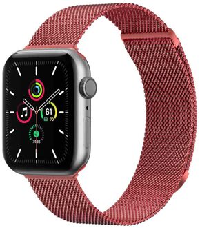 Imoshion Milanees magnetisch bandje voor de Apple Watch Series 1 - 9 / SE (38/40/41 mm) | Series 10 / 11 (42 mm) - Maat S - Rood - 41 mm