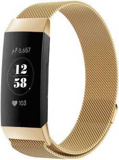 Imoshion Milanees magnetisch bandje voor de Fitbit Charge 3 / 4 - Goud - One size