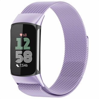 Imoshion Milanees magnetisch bandje voor de Fitbit Charge 5 - Maat M - Paars - Medium