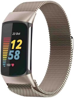 Imoshion Milanees magnetisch bandje voor de Fitbit Charge 5 - Maat S - Starlight Sterrenlicht - Small