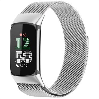 Imoshion Milanees magnetisch bandje voor de Fitbit Charge 5 - Maat S - Zilver - Small