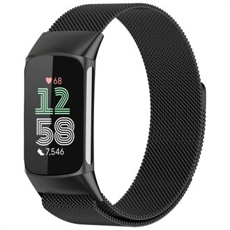 Imoshion Milanees magnetisch bandje voor de Fitbit Charge 5 - Maat S - Zwart - Small