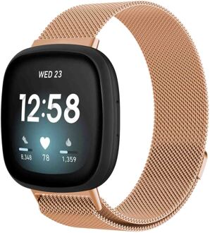 Imoshion Milanees magnetisch bandje voor de Fitbit Versa 3 - Maat S - Rosé Goud - Small