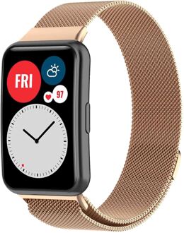 Imoshion Milanees magnetisch bandje voor de Huawei Watch Fit - Rosé Goud - One size