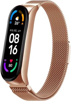 Imoshion Milanees magnetisch bandje voor de Xiaomi Mi Band 5 / 6 - Rosé Goud - One size