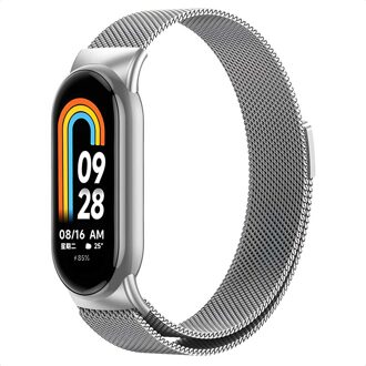 Imoshion Milanees magnetisch bandje voor de Xiaomi Smart Band 8 / 9 - Zilver - One size