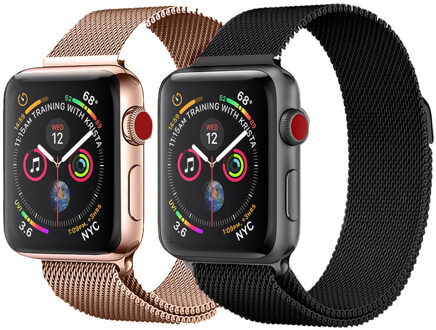 Imoshion Milanees Smartwatch bandje Multipack - geschikt voor Apple Watch bandje 38 mm / 40 mm - Zwart