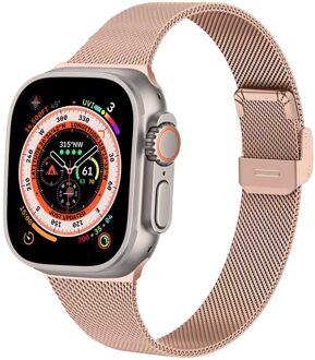 Imoshion Milanees vouwbandje voor de Apple Watch Series 1 t/m 11 / SE / Ultra (44/45/46/49 mm) - Rosé Goud - 49 mm