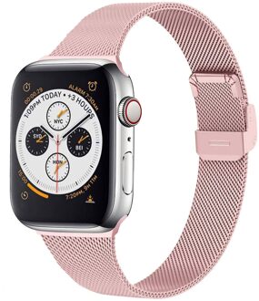 Imoshion Milanees vouwbandje voor de Apple Watch Series 1 t/m 9 / SE (38/40/41 mm) | Series 10 / 11 (42 mm) - Roze - 41 mm