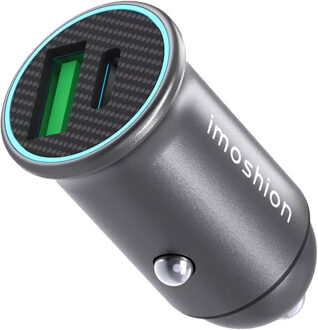 Imoshion Mini autolader - 2 poorten - USB-A Quick Charge - USB-C Power Delivery - 60 Watt - Zwart - One size