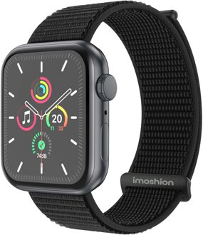 Imoshion Nylon bandje voor de Apple Watch Series 1 t/m 11 / SE / Ultra (44/45/46/49 mm) - Zwart - 49 mm