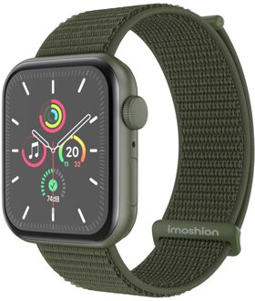 Imoshion Nylon bandje voor de Apple Watch Series 1 t/m 9 / SE (38/40/41 mm) | Series 10 / 11 (42 mm) - Army Green Donkergroen - 41 mm
