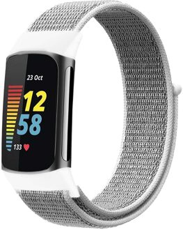 Imoshion Nylon bandje voor de Fitbit Charge 5 - Maat S - Lichtgrijs - Small