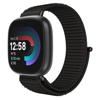 Imoshion Nylon bandje voor de Fitbit Versa 4/ 3 / Sense (2) - Zwart - One size