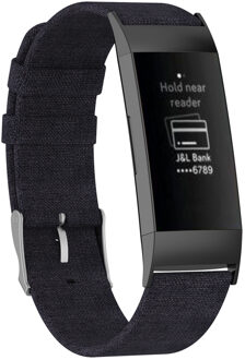 Imoshion Nylon Smartwatch Bandje Voor De Fitbit Charge 2,fitbit Charge 3,fitbit Charge 4 - Zwart