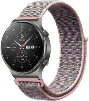 Imoshion Nylon Smartwatch Bandje voor de Huawei Watch GT 2,Huawei Watch GT 2 Pro,Huawei Watch GT 2e Sport 46 mm - Lichtroze