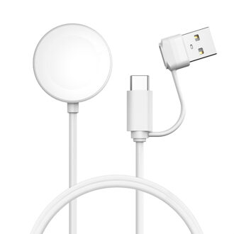Imoshion Oplaadkabel voor de Apple Watch USB-C en USB-A - 1 meter - Wit - 1m