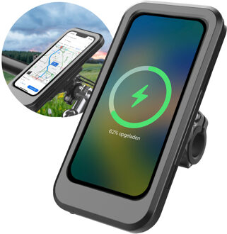 Imoshion Premium Telefoonhouder fiets met powerbank - spatwaterdicht - 5000 mAh - Zwart - One size