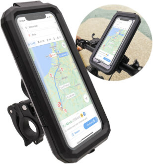 Imoshion Premium telefoonhouder fiets - Spatwaterdicht - Universeel - 360 graden draaibaar - Stevige behuizing - Zwart - 6.7